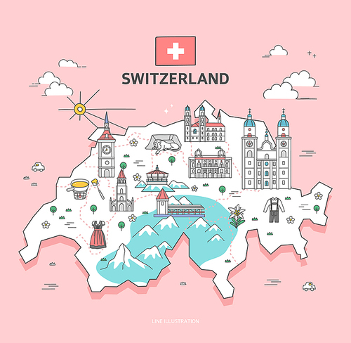 드로잉 랜드마크와 함께하는 스위스 여행 (깅깅)