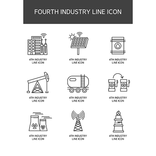 4차 산업혁명 라인 아이콘3 (러블리하)