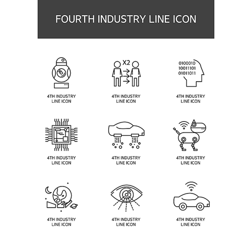4차 산업혁명 라인 아이콘4 (러블리하)
