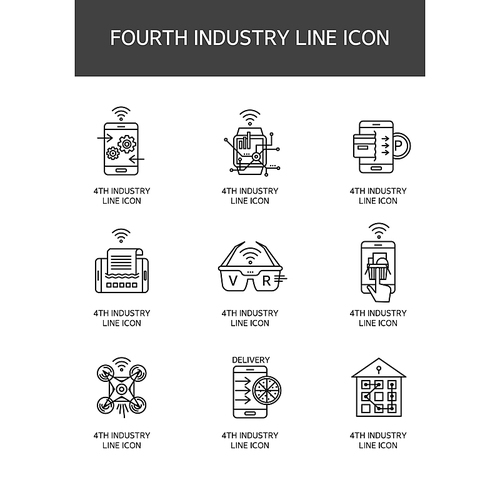 4차 산업혁명 라인 아이콘5 (러블리하)