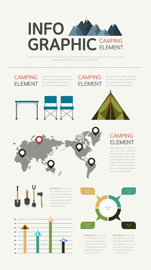 캠핑 플랫 인포그래픽 (러블리하)