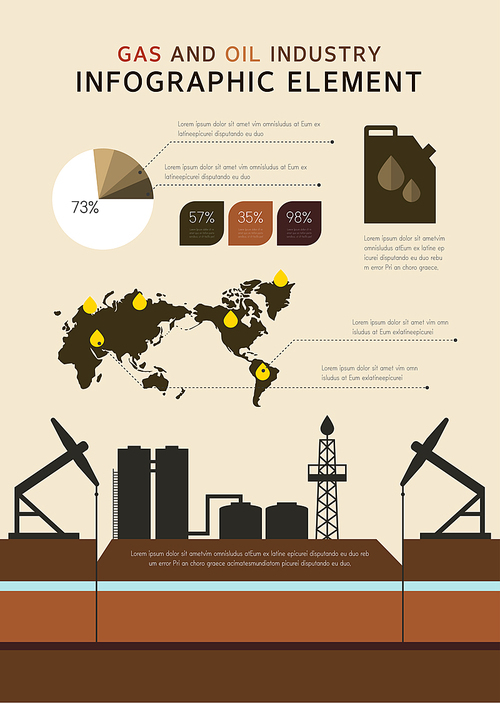 원유산업 플랫 인포그래픽 (러블리하)
