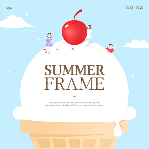 시원한 여름맞이 프레임 디자인 01(민블리)