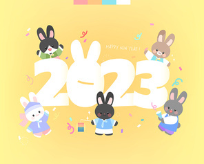 2023 계묘년 신년 토끼 캐릭터 일러스트 05