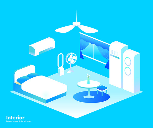 아이소메트릭 인테리어 디자인 일러스트 10