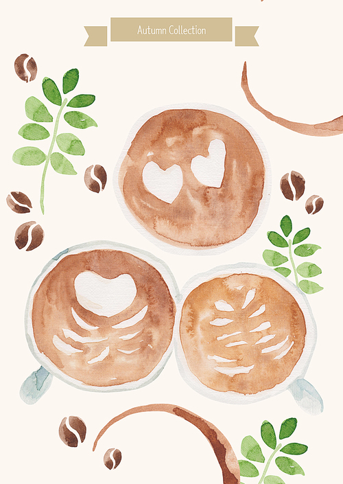 [일러스트레이션]가을수채화-커피