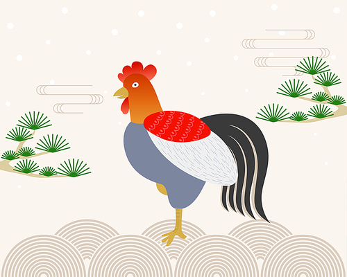 [일러스트레이션]새해 전통일러스트-닭