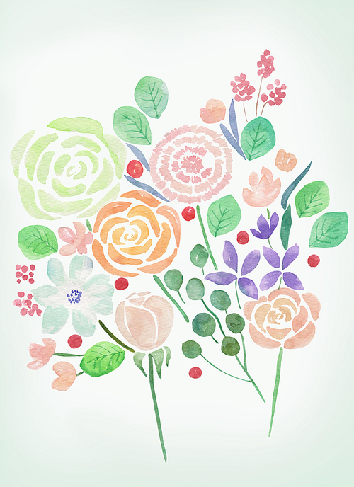 [일러스트]수채화-봄-꽃03