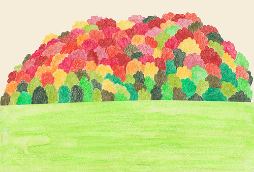 [일러스트] 가을색연필화-산01