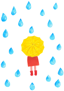 [일러스트] 빗방울과 어린이