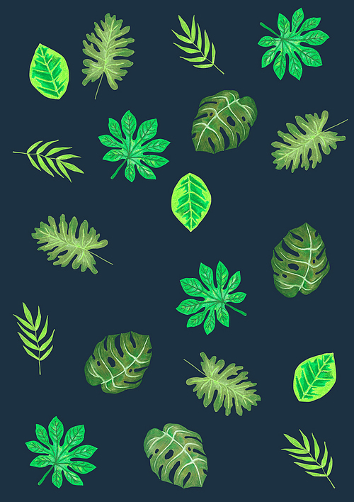[일러스트] 열대나뭇잎 패턴