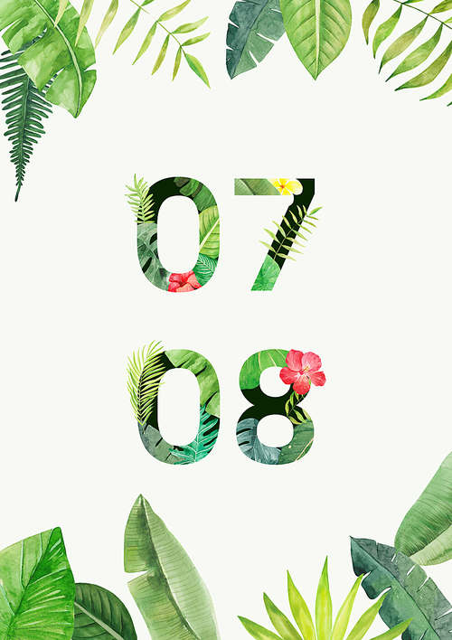 [일러스트] 열대 식물 수채화 포스터 05
