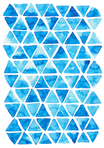[일러스트] 파란색 수채화 패턴 - 삼각형