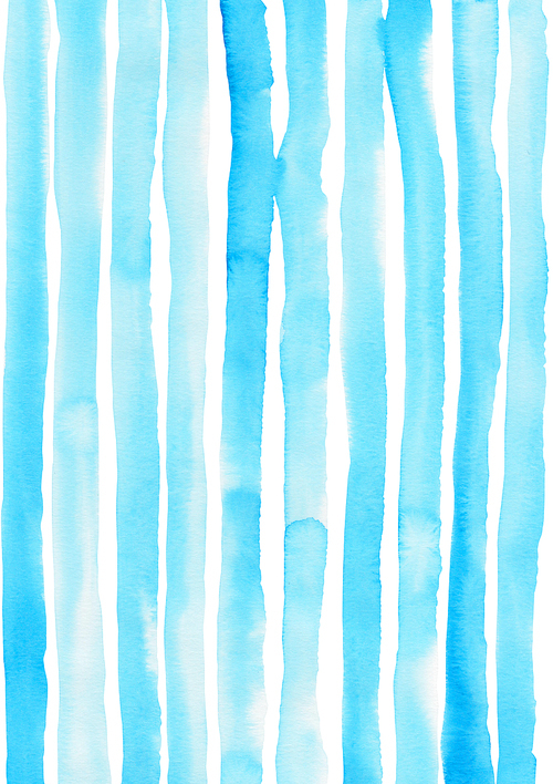 [일러스트] 파란색 수채화 패턴 - 줄무늬