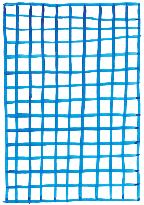 [일러스트] 파란색 수채화 패턴 - 체크