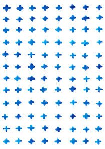 [일러스트] 파란색 수채화 패턴 - 십자모양