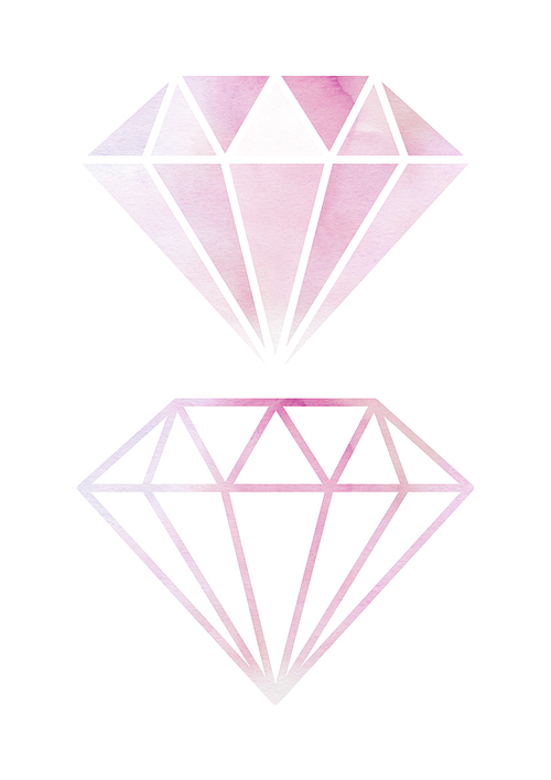 [일러스트] 수채화 백그라운드 - 다이아몬드