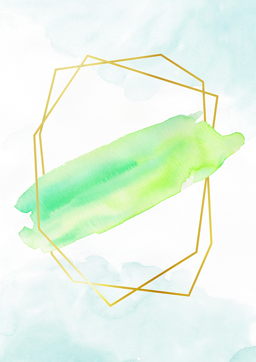 [일러스트] 수채화 백그라운드 - 녹색 붓터치
