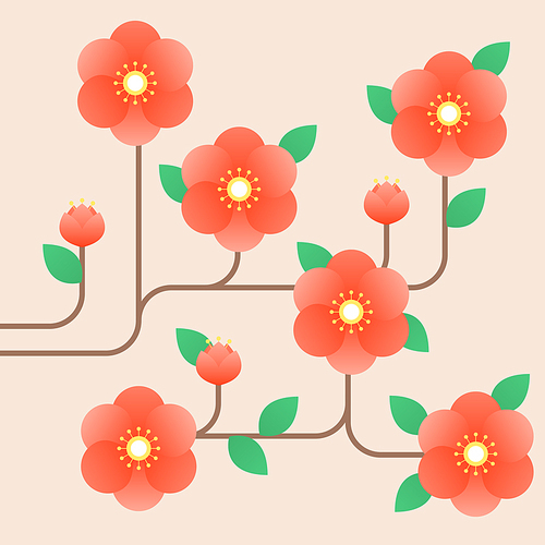한국 전통 패턴 - 매화꽃