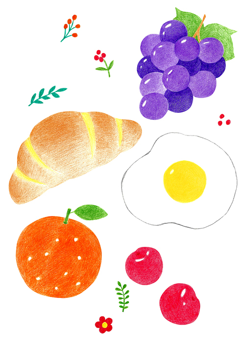 음식 색연필 그림
