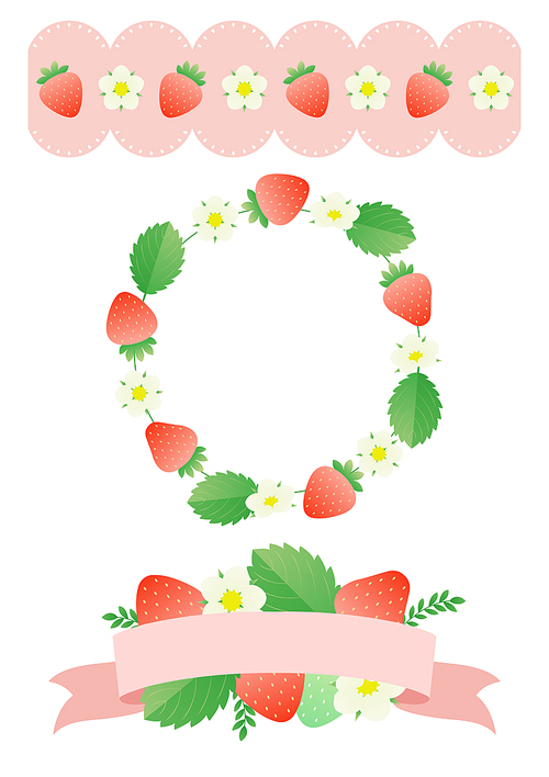 딸기 배경 일러스트 10