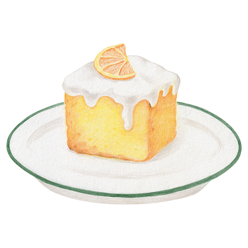 레몬 케이크 색연필 그림