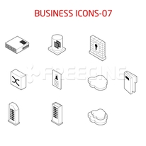 비즈니스 흑백 3d 아이콘07