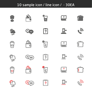 10 sample icon line icon - 30EA