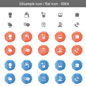 10 sample icon / flat icon - 30EA