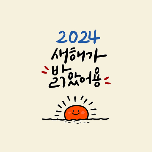 2024새해 인사말 손그림 손글씨