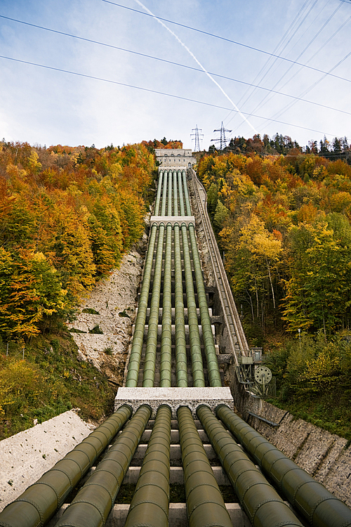 Pumped storage hydropower plant in Kochel am See|Bavaria|in autumn