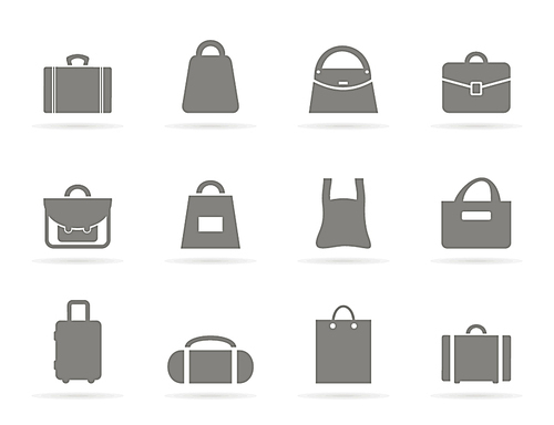 Set of icons of bags. A vector illustration