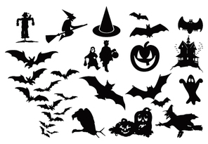 Halloween2. Silhouettes on a theme Halloween. A vector illustration