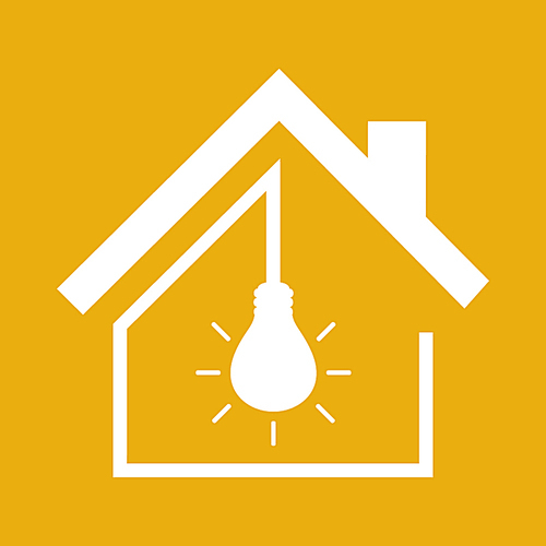 Bulb in the house. A vector illustration
