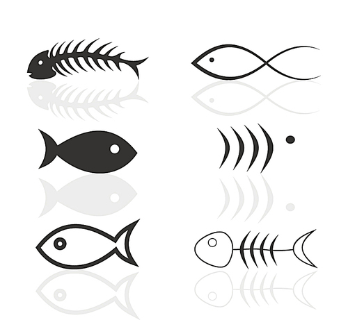 Icon of fish4. Set of icons on a theme fish. A vector illustration