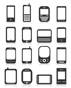 Set of icons of phone. A vector illustration