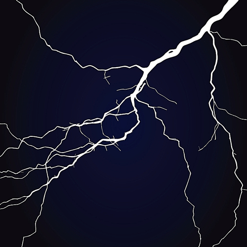 Lightning. Lightning in the night sky. A vector illustration