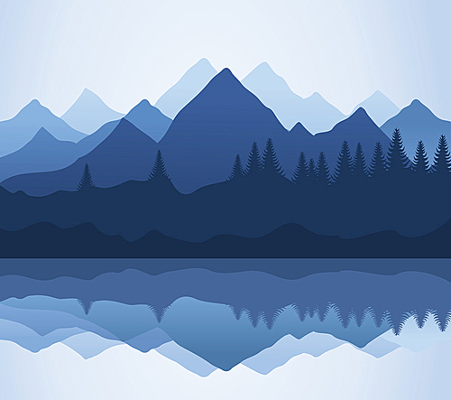Mountain. Kind on mountains and lake. A vector illustration