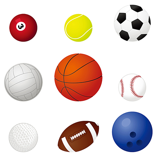 Sports balls2. Set of sports balls. A vector illustration