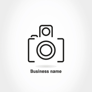 Camera sign on a grey background. A vector illustration