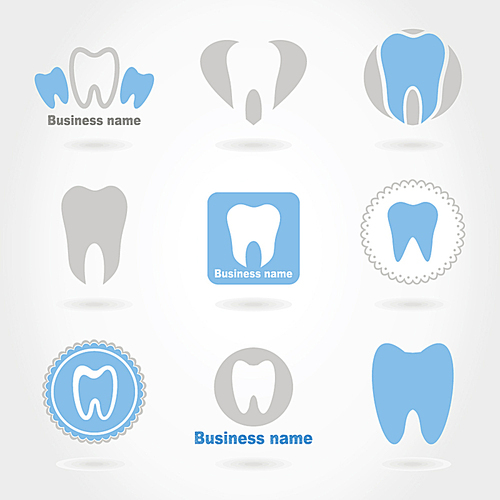 Set of icons of a teeth. A vector illustration