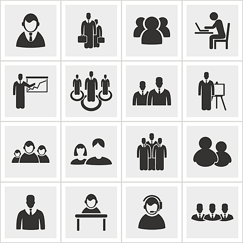 Set users for business. A vector illustration