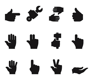 Set of icons a hand of the person. A vector illustration
