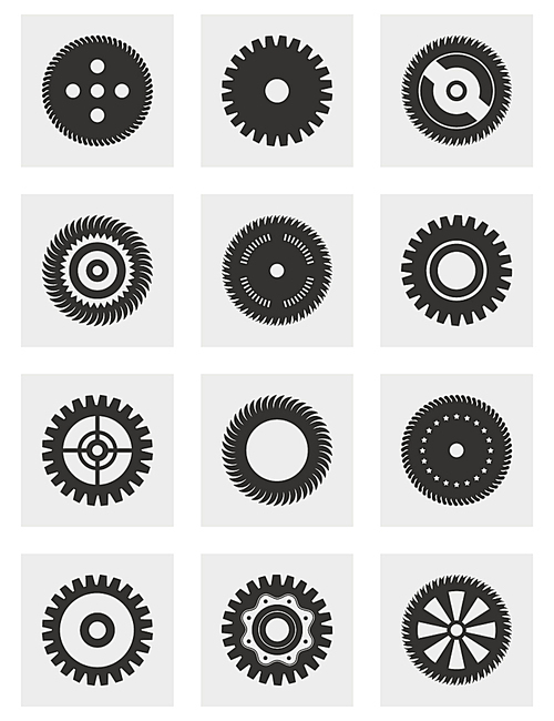 Set of icons a gear wheel. A vector illustration