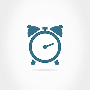 Alarm clock on a grey background. A vector illustration