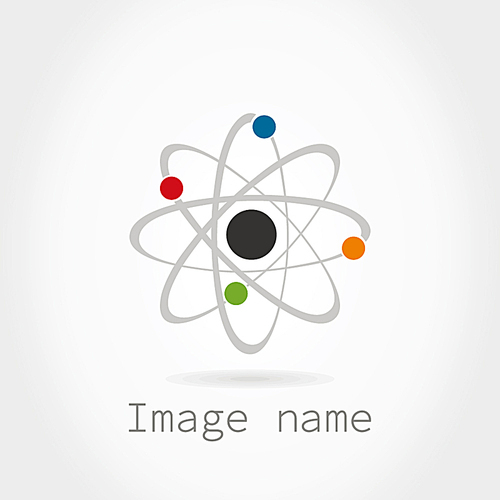 Model of atom with a kernel. A vector illustration