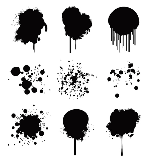 Blot3. Abstract black blots. A vector illustration