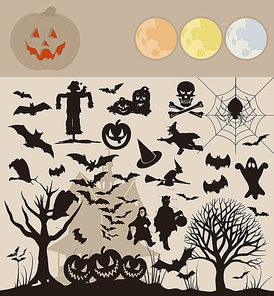 Collection Halloween. Collection on a holiday theme halloween. A vector illustration