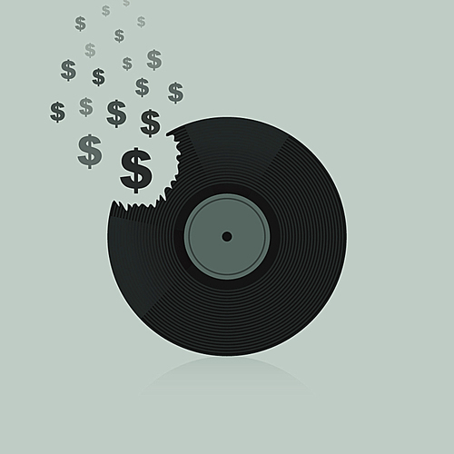 Symbol of dollar from Vinyl. A vector illustration