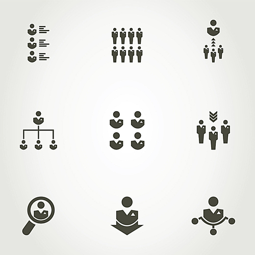 Set of icons a network of people. A vector illustration